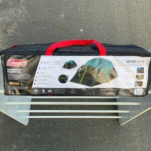 (MA5) COLEMAN Carlsbad 4 Person Dark Room Dome Camping Tent Teal Blue/Black